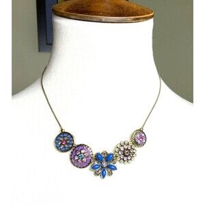 Forever Vintage Collection Necklace Flower Medallion Goldtone NEW